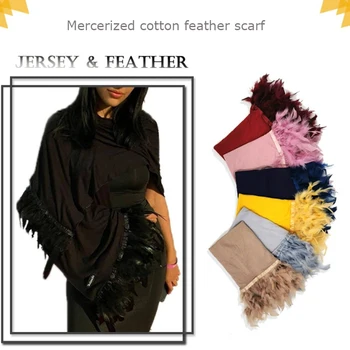 Novo algodão mercerizado hijab mulheres cachecol feito a mão da pena de moda xale cocar envoltório turbante cachecol de lã, cachecol 10 cores
