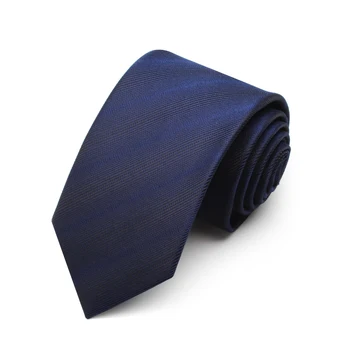 Novo Melhor da Moda Casual Azul Listrado Laços para Homens de Alta Qualidade 7cm Gravata Festa de Casamento Formal do Negócio Mens Laços com Caixa de Presente