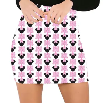 Novo Minnie Disney Winnie the Pooh vestido de verão Europeu e Americano pacote de hip saia sexy de impressão apertado pacote de hip saia