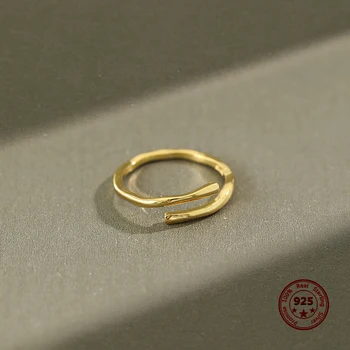O coreano Quente Estilo de Pura Prata 925 Mulheres Anéis Delicados Moda Abrir Linhas Onduladas Simples Jóias De Férias Surpresas