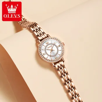 OLEVS Marca de relógios de Quartzo Mulheres da Moda Senhoras Relógios de Pulso de Aço Inoxidável Impermeáveis Mulheres Relógios de Luxo Montre Femme