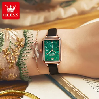 OLEVS Moda para Meninas relógio de Pulso Sorte das Mulheres Mulheres de Ver Mulher Presentes de Luxo, Relógios de Quartzo Retro Gem Impermeável Relógio Femme
