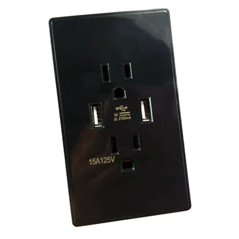 Opções de Soquete Painel de Tomada de Switch 125/15A 2 Portas USB, Carregador Tampa do Painel de Multi-função 120 * 70 * 44mm