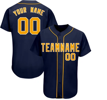Personalizado de Beisebol Jersey Completo Sublimado Nome da Equipe/número de Botão para baixo Respirável Macio Tee Shirts para os Homens/Crianças Fãs do Presente Jogo