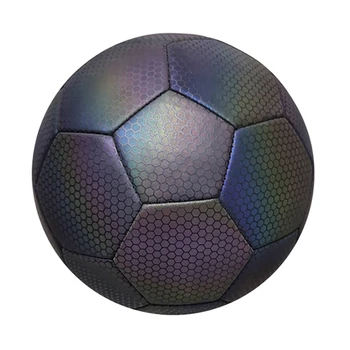Reflexivo de Futebol de Tamanho 5 com Bomba,Agulhas e Saco de rede,Reflexiva Brilhante Bola de Futebol para o Interior para o Exterior do Treinamento do Futebol