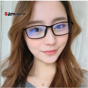 Samjune Versão coreana Do Estudante de literatura Telefone Móvel Espelho Plano Anti-Blu-ray Retro Óculos com Armação para Óculos de Armação