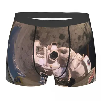 Selfie No Céu do Homem Cueca Boxer Astronauta E Espaço Respirável Engraçado Cuecas Qualidade Superior de Impressão Shorts Idéia de Presente