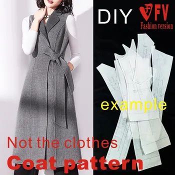 Senhoras sleeveless duas faces casaco de cashmere colete padrão de tomada de vestido de costura desenhos BFY-298