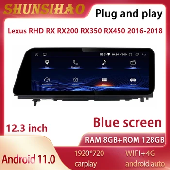 ShunSihao GPS navig 11 Android multimídia Para de 12,3 polegadas RHD Lexus RX RX200 RX350 RX450 2016-2018 carro de cabeça de rádio estéreo carplay
