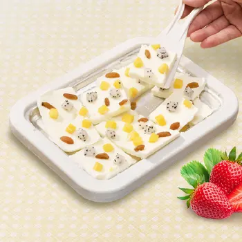 Sorvete de Chá de Iogurte Freezer Mini Frito Fabricante de Iogurte Rolo Ice Cream Maker com 2 Espátulas material de Cozinha