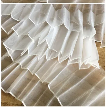 Três-dimensional acordeão dobra de tecido plissado textura da onda de vestido de tecido tridimensional de renda designer de acessórios da tela