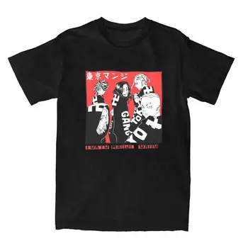 Tóquio Revengers Tóquio Manji Gangue De Homens T-Shirt Anime Incrível Camisetas De Manga Curta, Gola Em T-Shirts De Algodão Puro Gráfico Impresso Tops