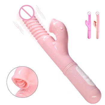 Vibrador Vibrador Brinquedos Sexuais para as Mulheres Thread Massageador do Ponto de G Buceta Vagina Estimulador de Adultos Brinquedos Escalável Língua Lambendo Varinha