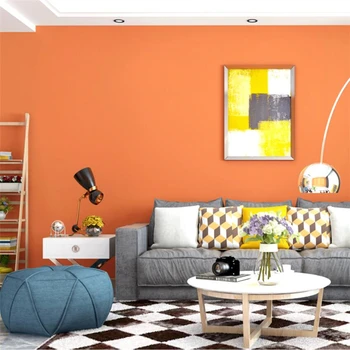 wellyu Simples e acolhedora simples de limão, laranja, cor sólida não-tecido de papel de parede sala quarto papel de parede de fundo