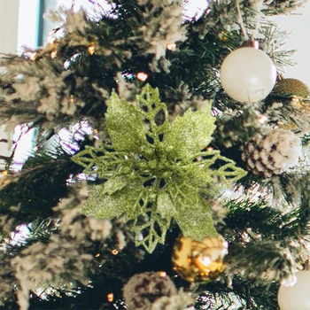 10pcs Decorações para Árvores de Natal Oco 10cm Enfeites de Árvore de Natal Artificial Reutilizável Requintado Artesanato para Festa