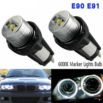 1Pair 6000K Luzes de presença Lâmpada Livre de erros Olhos de Anjo Halo DIODO emissor de luz Para-BMW série 3 E90 E91