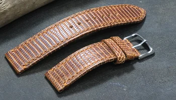Alta qualidade de couro de lagarto Watchbands 20mm 22mm artesanal de Couro Genuíno cinta de personalização Pulseira Pulseira de Luxo
