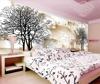 beibehang papel de parede papel de parede Personalizado foto 3d murais papel de parede preto e branco árvore de humor da TV 3D de plano de fundo do papel de parede