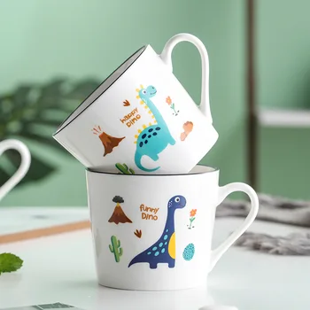 Dinossauro do desenho animado Copo Criativo Casal Lindo Copo para a Família do Office Pode Beber Café com Leite, e Outros Interessantes Garrafa de Cerâmica