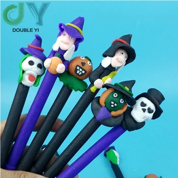 Frete grátis 5pcs/pack de Halloween abóbora crânio mole cerâmica caneta esferográfica de crianças de dança decorações do partido adereços engraçados
