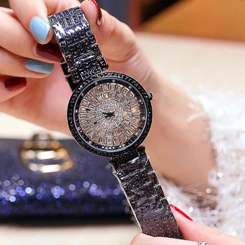 Moda De Luxo Analógicos Quartzo Relógios De Pulso Das Mulheres Senhoras Bling Diamantes Relógio De Cristal De Dom Relógio Feminino Dropshipping 2019