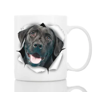 Negro lindo Labrador Cão Caneca de Cerâmico de 11oz Engraçado Caneca de Café | Perfeito Amante do Cão de Presente | Bonito de Café da Novidade Caneca de Presente | Grande B