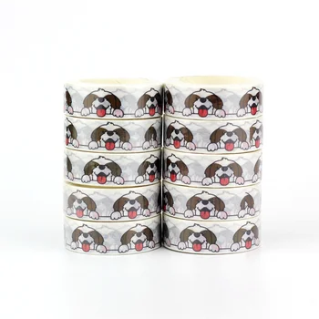 NOVO 10 Rolos /Muito Decorativo Bonito Engraçado shih tzu cão patas de Papel Washi Tapes para o Diário Adesiva Fita Adesiva Papeleria