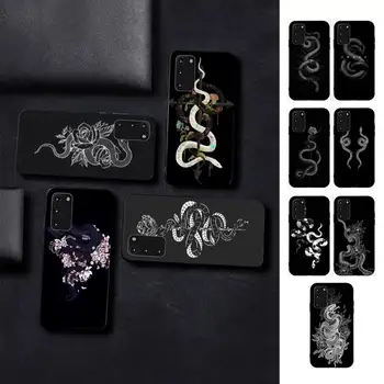 Os negros de origem Animal Flor Cobra Caso de Telefone para Samsung S10 21 20 9 8 plus lite S20 UlTRA 7edge