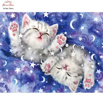 Pintura diamante diy gato quadrado completo broca decorao de casa diamante kits de bordado ponto cruz animal de obra de bordador