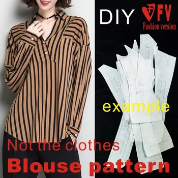 Roupas de corte desenhos de moda feminina com decote em V morcego camisa de manga padrão de design representações BCY-73