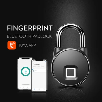 Tuya Inteligente Cadeado Bloqueio de Bluetooth impressões digitais Sacos de Bloqueios de Dormitório para Bloqueio Anti-Roubo de USB Recarregável de Segurança Sem Fechadura da Porta
