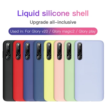 Ultra-fino de Líquido de caixa do Telefone do Silicone Para o Huawei Honor 8s 8 9 10 i Lite V 10 A 20 de Seda Cor de Capa Mole